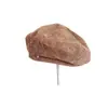 2024 Chapéu Belle Decorativo de Etiqueta Pequena Moda Feminino Outono e Inverno Versátil Casual Chapéu de Pintor Elegante Moderno Chapéu de Abóbora