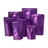 Bolsas autosoportantes de ziplock de colores aluminizadas Bolsas selladas con cremallera mate esmerilada Bolsas de empaque para té y snacks Bolsas para comida de perro Venta al por mayor