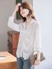 Talla Grande Estilo Coreano Primavera y Otoño Camisa Holgada Adelgazante Top para Mujer Manga Larga Diseño de Moda Versátil Trendy