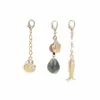 C0736 Serie Oceánica Transfronteriza Set de Colgantes de Vieira y Caracola Hebilla de Bikini Llavero de Cuentas de Semilla para Playa