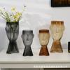 Estilo Europeo Creativo Cara Fresca Hermoso Jarrón de Vidrio Arreglo Floral Flores Secas Cultivo de Agua Sala de Estar Mesa de Café Accesorios Abstractos para el Hogar Adornos