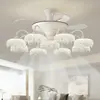Luz de Ventilador para Sala de Estar, Simple Moderna de Lujo Ligero con Sensación de Alta Gama, Diseño de Gota de Agua, Potente Potencia de Viento, Luz de Ventilador de Techo Invisible para Comedor, Paquete para Toda la Casa