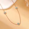 Collar Explosiones Amazon Accesorios Sentido Avanzado Femenino Flor Turquesa Collar de Zirconia Sin Alergia Collar de Flor