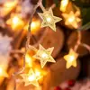 Luces de estrella LED, luces de cadena de colores, luces de ambiente festivo, luces decorativas para mercado nocturno, camping, alimentadas por energía solar, luces parpadeantes de cielo estrellado fábrica