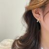 Pendientes coreanos de plata con lazo simple y diamantes, pequeños pendientes con forma de gota, estilo viento dulce, nueva moda 2022