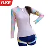 Traje de baño Yuke de dos piezas para mujer, traje de aguas termales de manga larga para damas, nuevo modelo 2026, adecuado para figuras ligeramente rellenas, cubre el cuerpo y proporciona protección solar