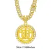 Colgante Grande de 63 mm Rodamiento Metálico Rotación de Larga Duración Colgante de Estrella de 50 Centavos Collar Cadena Cubana Joyería Hip-Hop