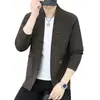 Novedades de lujo: Cárdigan de moda para hombre de primavera y otoño, tejido casual de punto elegante de corte slim moderno de alta gama