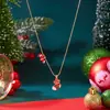 Set de cadena para clavícula de Navidad europeo y americano transfronterizo con collares de reno, Papá Noel y árbol de Navidad en caja de regalo al por mayor