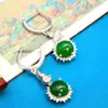 9158 Brincos de Jadeíta Birmanesa Natural Grau A para Mulheres, Prata Esterlina, Lapidados, Novo Estilo Chinês, Tipo Gelo, Verde Yang, Opções Diversas