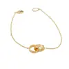Venta Directa de Fábrica Pulsera de Doble Anillo Kajia Acero de Titanio Oro Rosa para Mujer Pulsera Sencilla de Nicho Diseño de Lujo Ligero Joyería Versátil para la Mano
