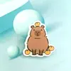 Broche decorativo de acrílico para niños, insignia de capibara de dibujos animados, pequeño regalo con texto inspirador, venta al por mayor DIY personalizado