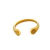 Anillo abierto brillante con diseño único de nuevo estilo europeo y americano, personalidad que combina con todo, anillo de acero inoxidable chapado en oro para el dedo medio, joyería