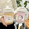Taza de agua de plástico linda para niños y estudiantes Ins de alto valor nueva portátil resistente a altas temperaturas de gran capacidad con popote