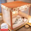 Cortina de Cama Doméstica Integrada Classe A com Suporte Tipo Assento Tecido de Sombreamento Físico Cama 1,5m Quarto Anti-queda Mosquiteiro