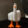 Enfeite de pato com dedo do meio, decoração de mesa de pato criativa e engraçada, presente peculiar e engraçado, suporte para celular