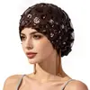 Casco de Alta Gama Estilo Boutique Resistente con Cuentas para Exportación, Nuevo Modelo Transfronterizo con Lentejuelas de Flor de Ciruelo y Bordado en Capas