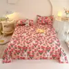 Ins pieza única algodón lavado estampado producto individual sábana de cama cepillado dormitorio de estudiante algodón aloe sábana individual doble al por mayor