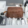 Nueva Bolsa de Tocador para Hombre de PU Transfronteriza, Bolsa Cosmética Portátil de Viaje de Gran Capacidad, Bolsa de Almacenamiento Impermeable con Logo Grabado
