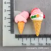 Materiales Miniatura DIY Pegamento en Crema Cono Funda para Teléfono Celular Helado Juguete de Comida Bolsita Llavero Accesorios Adornos para Casa de Muñecas