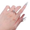 Joias Mu Jing Novo Anel de Prata S925 Clássico Redondo com Diamante Branco 8,0 mm Anel Europeu e Americano ins Venda Quente Transfronteiriça