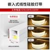 Tira de luz LED, tira de luz de silicona flexible autoadhesiva, 12 V, 24 V, bajo voltaje, impermeable, 220 V, tira de luz lineal integrada