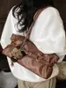 Bolso plisado retro simple para mujer, nuevo modelo 2026, bolso de hombro de gran capacidad para el trabajo, bolso de mano tote de otoño e invierno