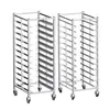Estante de Bandeja para Hornear de Acero Inoxidable de 12 Niveles Carrito Móvil Comercial para Bandejas de Pastel Estante de Secado para Pan, Pastel, Pastel de Luna Carrito Giratorio