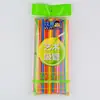 Pajita desechable al por mayor pajita de arte pajita de color pajita curva jugo pajita de plástico 100
