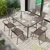 Mesas y Sillas de Exterior para Jardín, Patio, Balcón, Cafetería de Ratán para Ocio, Juego de Sillas de Café Impermeable y a Prueba de Sol