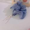 Sencillo Color Sólido Chifón Borla de Perlas Anillo para el Cabello Cuerda para el Cabello Cola de Caballo Lazo Lindo Dulce Cuerda para el Cabello Cabeza