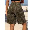Pantalones de longitud media con estampado de leopardo para mujer Biaomai, sencillos, elegantes y casuales, muy adecuados para el verano.