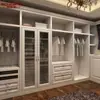 Fábrica de Guangzhou Gabinetes Estilo Americano Estilo Francés Madera Maciza Vestidor Hecho a Medida General Armario de Comercio Exterior Villa Casa Entera