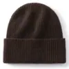Novo Chapéu Turbante de Caxemira Acolchoado Amigo da Pele Proteção Fria Chapéu Quente Macio Aderente à Prova de Vento Chapéu de Tricô Simples Chapéu Frio para Ciclismo