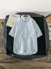 Camisa Masculina de Cor Sólida Manga Curta Estilo Japonês Simples Verão Decoração de Bolso Versátil Casual Solta Fina Camisa com Lapela