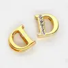 Contas de Letra Meio Diamante Dourado 8mm Letra Inglesa Diamante Branco Adequado para Pulseira DIY Pulseira Acessórios de Pulseira Joias