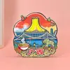 Ímãs de Geladeira de Guangxi, Lembranças de Madeira Culturais e Criativas com Tema de Cidade, Ímãs de Geladeira Turísticos das Cidades de Guilin, Liuzhou, Nanning