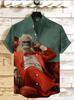 Design Moderno Transfronteiriço Camisa Masculina de Manga Curta com Gola Alta Camisa com Estampa Digital 3D de Animal Popular entre os Jovens