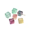 Jingde Joias Fluorita Natural Cubo de Açúcar Cristal Transparente Quadrado Contas DIY Pulseira Contas Soltas Acessórios para Miçangas