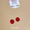 Novos Brincos de Gancho de Resina Cereja, Elegantes e Doces, Estilo Nicho, Brincos para o Dia a Dia, Luxo Leve, Brincos de Alta Qualidade para Mulheres