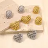 Estilo Ins Europeu e Americano Versátil Acessível Luxo Moda Coração Aço Inoxidável Banhado a Ouro Brincos Personalizados Geométricos Titânio Aço Brincos Joias