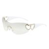 Gafas de Sol Estilo Europeo y Americano, Protección Solar, Gafas de Sol de Moda para Hombres, Estilo de Celebridad de Internet de Gama Alta, Gafas sin Marco Huecas de una Sola Pieza en Forma de Corazón para Mujeres, Al por Mayor