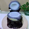Tigela Tesouro de Ágata Brasileira Natural Ornamento de Pedra Bruta Coleção Decoração de Casa Decoração de Escritório Presente Único para Inauguração de Loja de Pedras