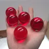 Contas da Sorte de Cristal Vermelho Estilo Chinês, Ornamentos de Vidro em Formato de Pote de Arroz de Latão, Bolas de Vidro de Cristal Vermelho, Ornamentos de Bola de Cristal Vermelho