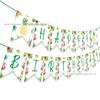 BA245 Bandeirolas Havaianas Festa Bandeirolas de Aniversário Faixa Puxada Bandeira Triângulo Decoração Bandeira Pendurada de Feriado