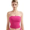 Top Tubo Dupla Camada Estilo Europeu e Americano, Puro e Elegante, Design Transfronteiriço, Curto e Ajustado ao Corpo, Roupa Feminina Sexy e na Moda