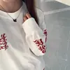 Camiseta de manga larga de algodón 220 hilos, 19 unidades, estilo americano, bordado de goma tridimensional para mujer, marca de moda para primavera y otoño, camiseta básica estampada de cuello redondo