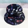 Amazon transfronterizo Nuevo Europeo y Americano Espiga de Pescado Estampado Animal Sombrero de Pescador de Doble Cara para Hombre y Mujer Moda Sombrero de Cubo Parasol