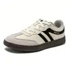 Zapatillas de hombre estilo alemán, nueva colección otoño/invierno 2026, modernas y versátiles, zapatos blancos retro de suela plana con bloques de color, disponibles en estilo para parejas