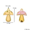 Hongo de Dibujos Animados Lindo Acero Inoxidable Colorido Colgante de Gota de Aceite Accesorios para Joyería DIY Colgante para Pulsera Llavero Colgante Colgante